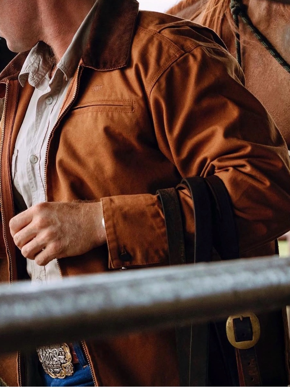 KING RANCH Work Barn Jacket Size XL Cotton Canvas Brown Chore Western Jacket